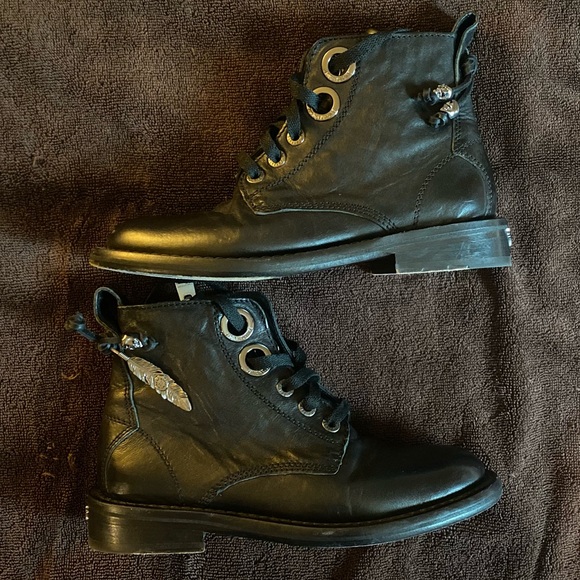 ZADIG & VOLTAIRE LAUREEN BLACK LEATHER BOOTS SZ 36 - Picture 8 of 14